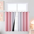 Pink and Greyish White Ombre Blackout Curtains 36 Inch Long by ESTELARTEXTILER