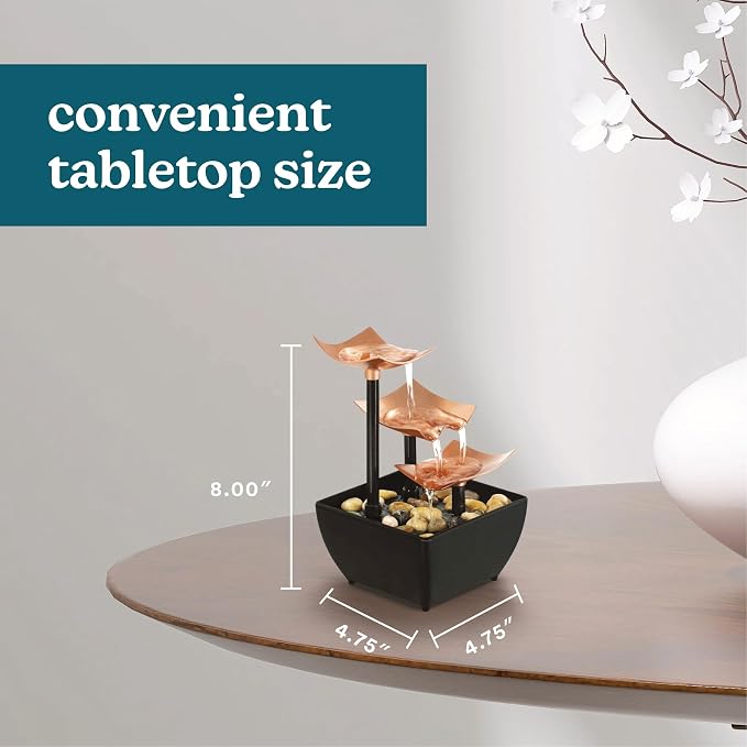 Homedics Tabletop Water Fountain, 3 Tier Indoor Waterfall Fountain - Image 7