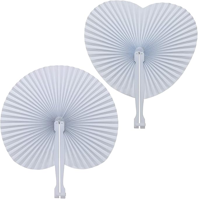 Cosweet 100 Pack White Paper Fans by Cosweet