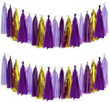 AIM & GGKK Purple and Gold Tassel Garland Banner Tissue Paper Tassels by AIMGGKK