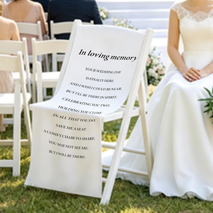 In Loving Memory Wedding Chair Sign- Memorial Reserved Seat Banner - Image 6