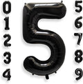 AULE 40 Inch Black Number Balloon 5 Foil 0-9 Birthday Big Numbers | Birthday by AULE
