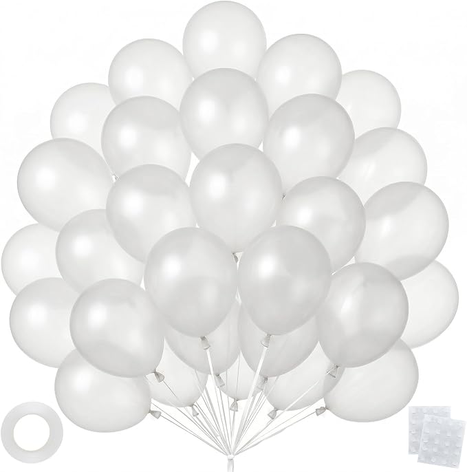 50pcs 12 Inch Clear Latex Party Balloons | Premium Transparent Balloons by OWPFJG