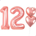 Rose Gold 12th Birthday Decorations, 40 inch Large 12alloon Numbers by Unknown