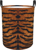 Tiger Animal Texture Round Laundry Hamper Storage Basket Toys Clothes Organizer by Gbuzozie