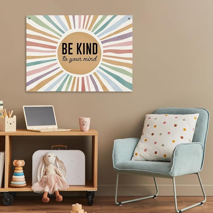 Inspirational Canvas Poster, Be Kind to Your Mind Banner, Mental Health Wall Art - Image 5