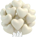 TONIFUL 30 Pcs Cream White Heart Balloons 18 Inch Heart Shape Foil Balloon | by TONIFUL
