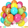 Tropical Balloons, 12 Inch Hawaiian Balloons Teal Hot Pink Orange Yellow by Froova