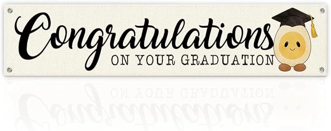 Graduation Wall Banner Decor, Congratulations on Your Graduation Hanging Banner by Unknown