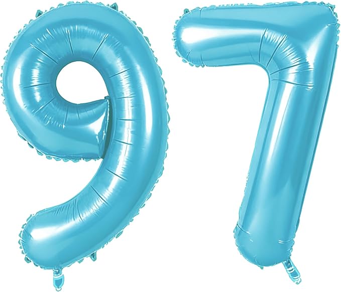 Number 97 Balloons for 97th Birthday Party Decorations, 0-100 Large No.97 by Joycard