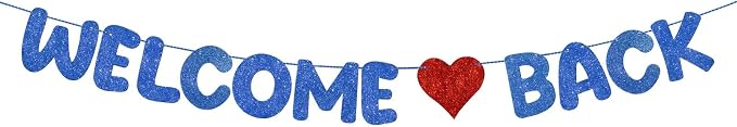 Fulmoon Pre Strung Welcome Back Glitter Banner First Day of School Party by Fulmoon