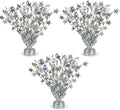 PMU 3 Pack Bursting Star Metallic Foil Spray Centerpiece- Silver Prismatic by PMU