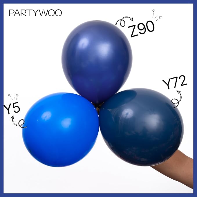 PartyWoo Navy Blue Balloons 123 pcs Pearl Navy Balloons Different Sizes Pack of - Image 5