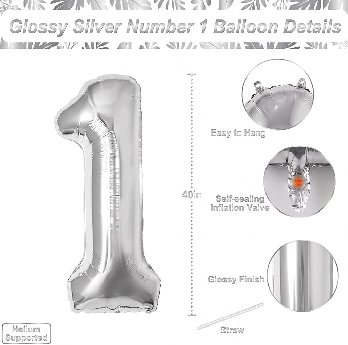 Silver Number 11 Balloon 40 Inch, Twin Glossy Foil - Image 4