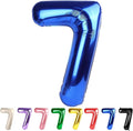 7 Balloon Numbers Party Decorations, 40In Dark Blue Balloons by Mluchee