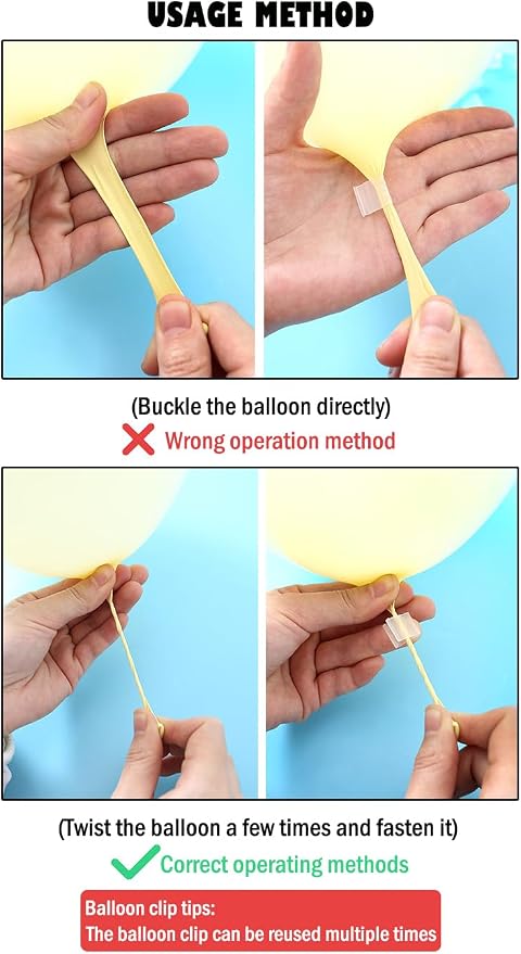 AKOAK 100 Pcs Useful "V" Shaped Balloon Seal Clip Transparent Balloon Button - Image 6
