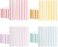 Tenceur 100 Pack Scalloped Pastel Napkins Mixed Stripe Ice Cream 5 x 5 Inch by Tenceur