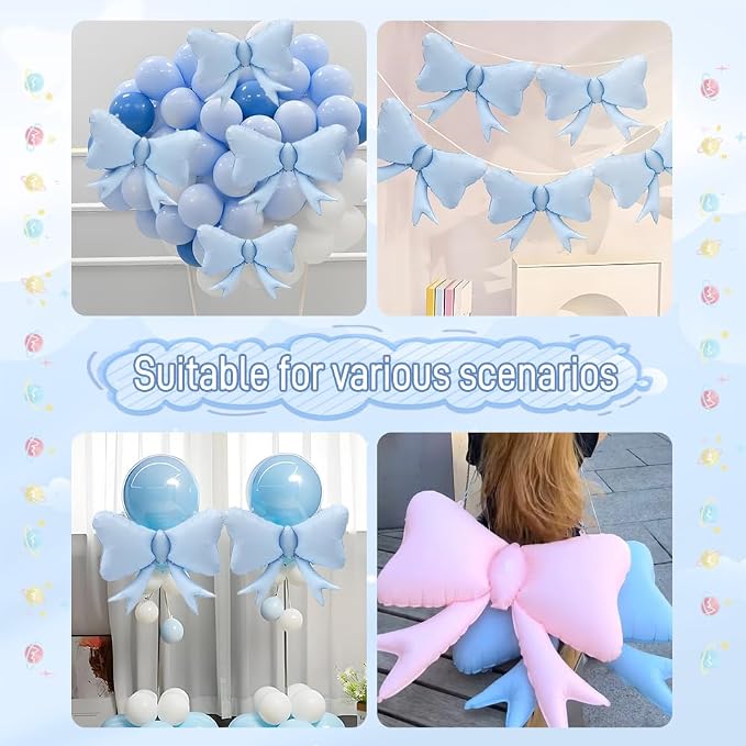 4pcs Jumbo Oversized Ribbon Balloons Coquette Bow Balloons Bow Party Coquette - Image 4