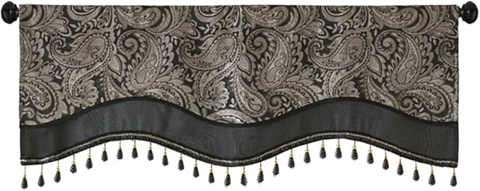 Madison Park Faux Silk Paisley Jacquard, Rod Pocket Curtain - Image 5