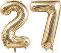 Light Gold Number 27 Balloon 40in White Gold 27 Foil Mylar Digital Balloon | by ANGEL+Q+HOUSE