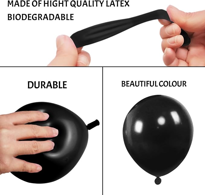 Black Balloons 110Pcs, 5 Inch Small Black Latex Party Balloons, Mini Thick - Image 3