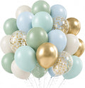 Dusty Sage Green Blue Balloons, 12 Inch Latex Balloon Set by KEPMOV