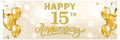 WeBenison Large Happy 15th Anniversary Banner 15 Wedding Commemoration Garden by WeBenison