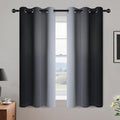 Yakamok Ombre Curtains Black and Greyish White by Yakamok