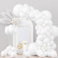 Voircoloria 130pcs White Party Balloons Garland Arch Kit, 18 12 10 5 Inch | by Voircoloria