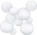 10pcs White Round Hanging Paper Lanterns, 4 Size | Chinese Paper Lanterns by Fontien