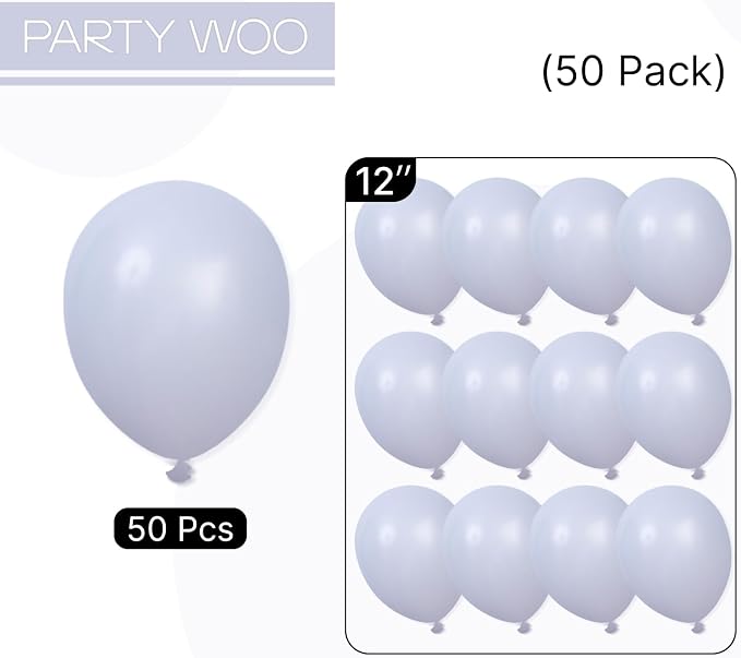 PartyWoo Dusty Blue Balloons 50pcs Slate Blue Boho Neutral Color | 12 Inch - Image 6
