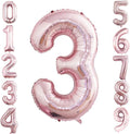 2 Pcs 42 Inch Rose Gold Foil Balloons Number 3, Huge Number Balloons by GOER