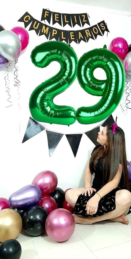 Number 3 Balloons 40 Inch for 3rd 33 Birthday Party Decorations, Dark Green | - Image 6