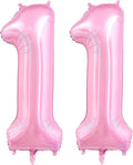 Pastel Pink 11 Balloon Number, 40 Inch Light Pink 11 Balloons Large Helium Foil by BBPOOL