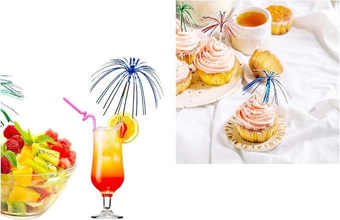 100PCS Firework-Shaped Decorative Bamboo Skewers – 18cm Cocktail Picks - Image 7