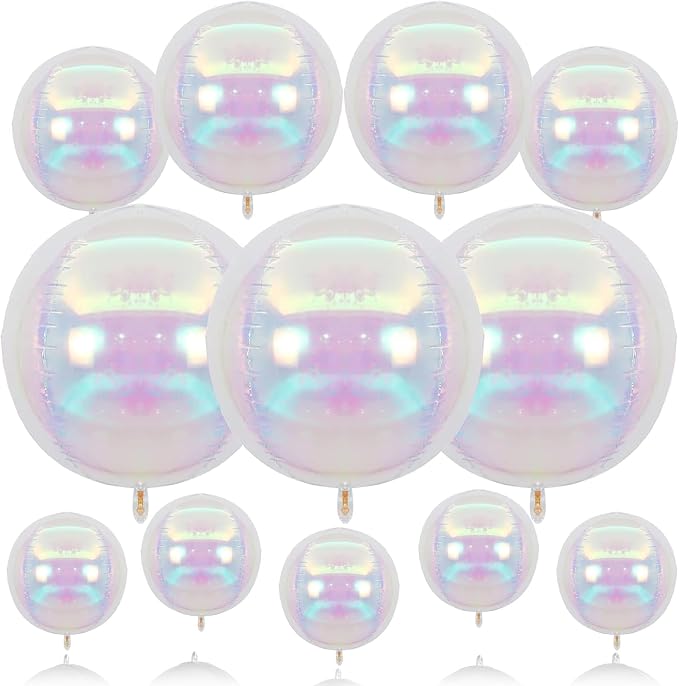 Biapian 12 Pcs Iridescent Foil Balloons, Different Size Holographic Balloons by BIAPIAN