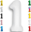 White Number Balloon 1 Mylar Foil Balloons 32 inch by Unknown