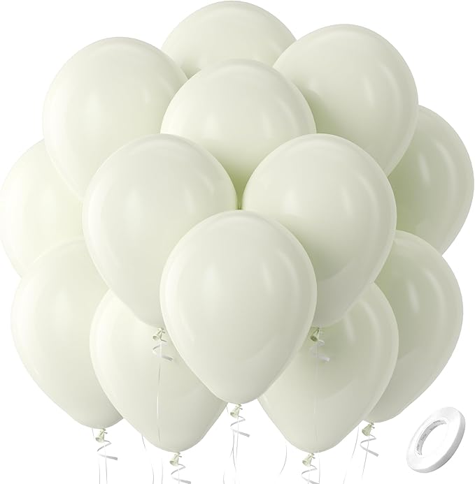 Bezente Beige Balloons Latex Round Helium Party Balloons 100 Pack 12 inch | by Bezente