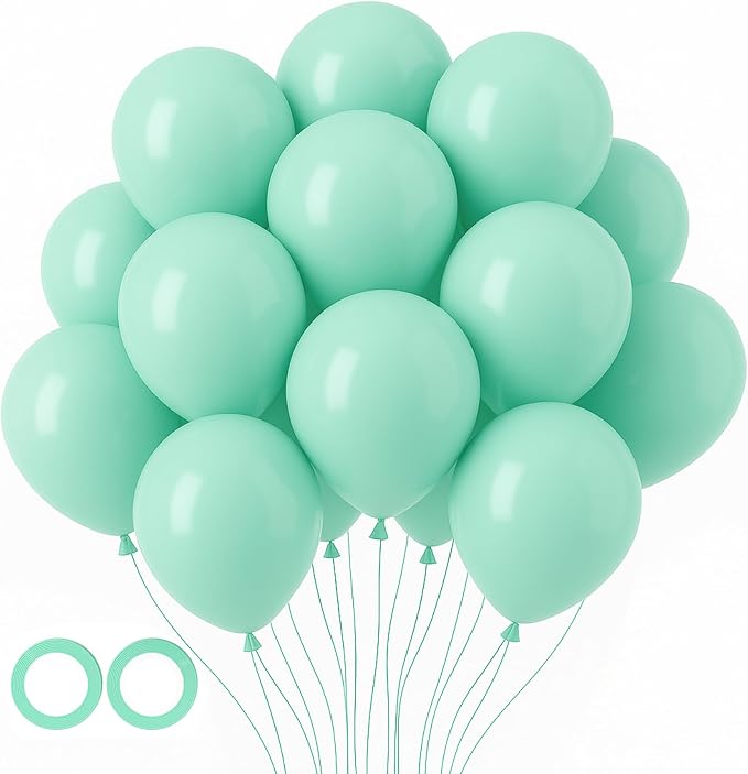 Voircoloria 105pcs Mint Green Party Latex Balloons, 12inch | by Voircoloria