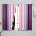 Pink and Purple Curtains 45 Inch Length 2 panels, Full Light Blocking Ombre by ESTELARTEXTILER