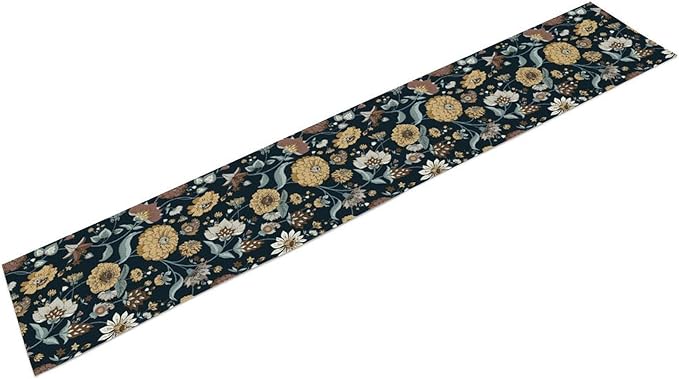 Boho Floral Table Runner Bohemian Floral Vintage Home Kitchen Dining Table Decoration 13x90 Inch 1PCS