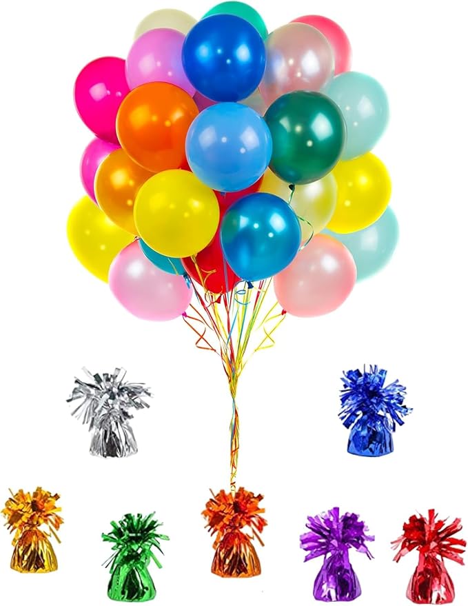 Chochkees 6-Count Silver Metallic Balloon Weights, Birthday Party Favors - Image 4