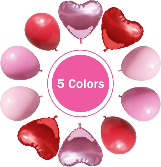 Red and Pink Valentine's Day Balloons Arch Kit Garland - Image 3