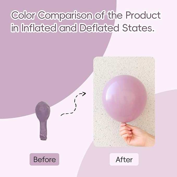 Awenztech 122pcs Dusty Purple Latex Balloons in 18 12 10 5 inches | Boho - Image 4