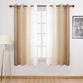 DWCN Taupe Faux Linen Ombre Sheer Curtains by DWCN