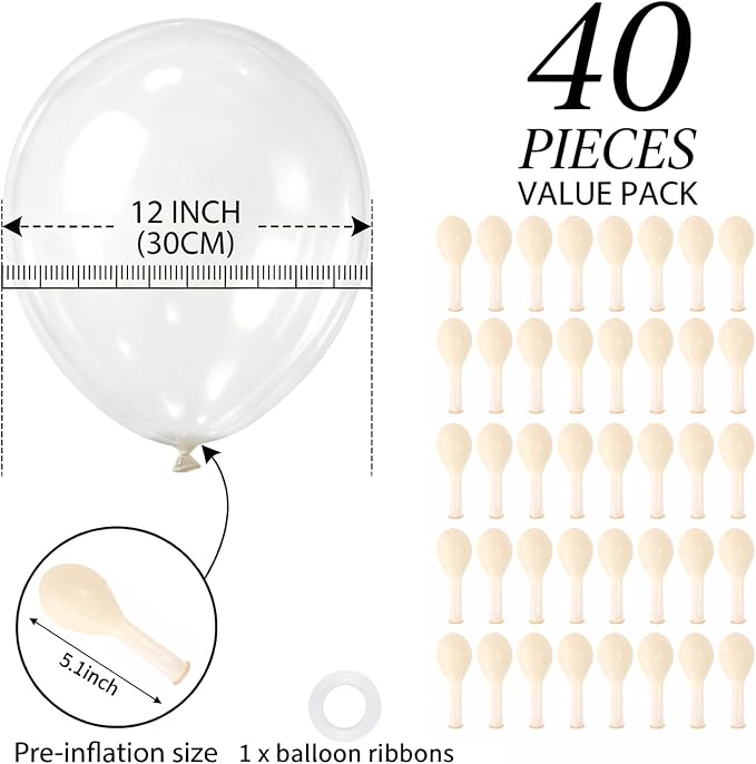 40pcs Clear Balloons 12 Inch, Transparent Latex Balloons | Balloons - Image 2