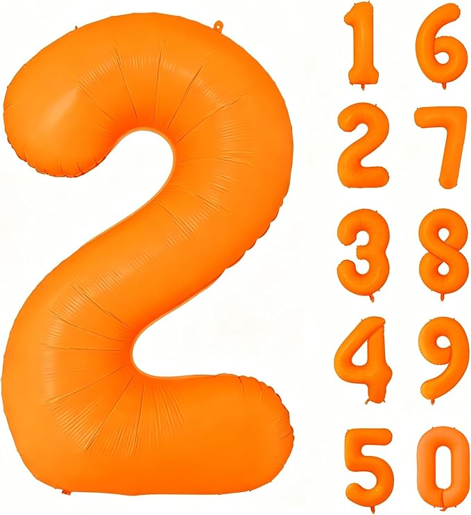 Fluorescent Orange Number Balloon 40 inch Giant Foil Helium Balloons Orange by Yeodong