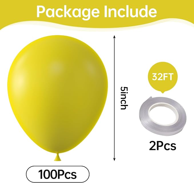 Yellow Balloons, Birthday Decoration, Wedding Party, Baby Shower Decorations - Image 2