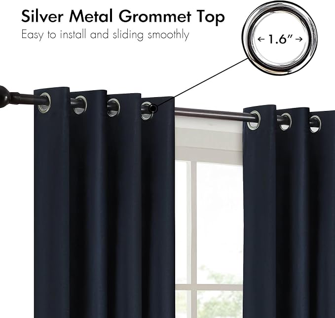 Blue Beige Velvet Blackout Curtains Luxury Decor 72 inches, Color Block | - Image 2