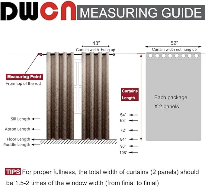 DWCN Ombre Blackout Curtains for Bedroom - Image 7